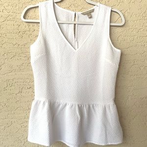Banana Republic Top Size 2 White Textured Peplum